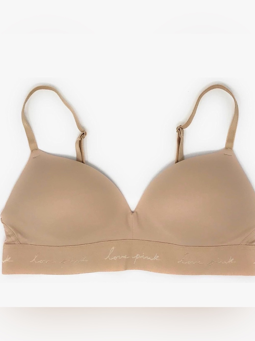 Victoria’s Secret PINK Wear Everywhere Wireless Bra 38C Nude NWT